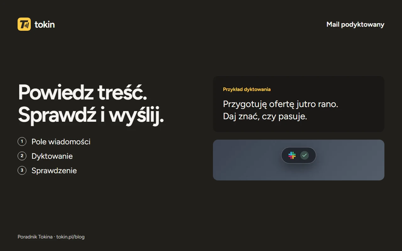 Ilustracja: Dyktowanie maili w Outlooku i Gmailu po polsku