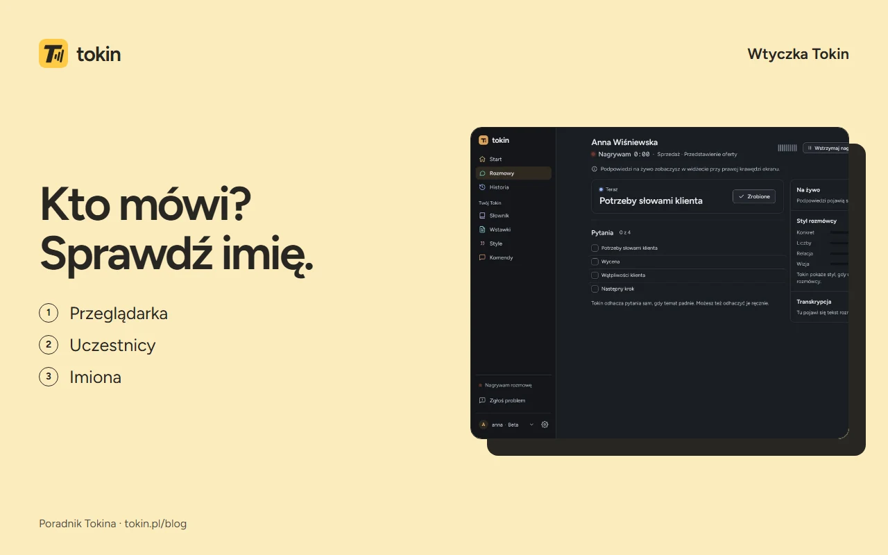 Ilustracja: Wtyczka Tokin: jak podpisać osoby na spotkaniu